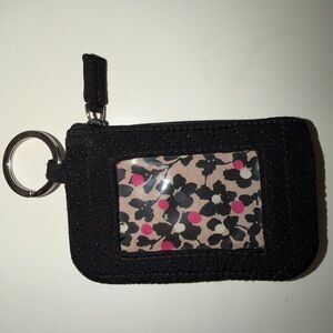 Vera Bradley Black Quilted Floral Keychain Wallet
